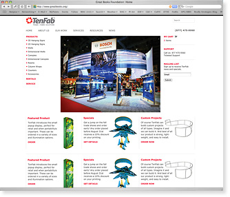 TenFab Design Online Store Landing Page